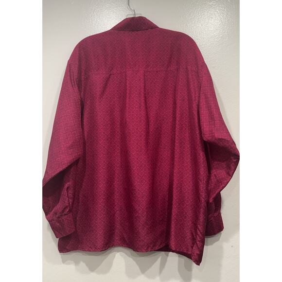 Carole Little Women’s Size 12 Silk Pink Black Print Blouse Button Front READ - Picture 3 of 11